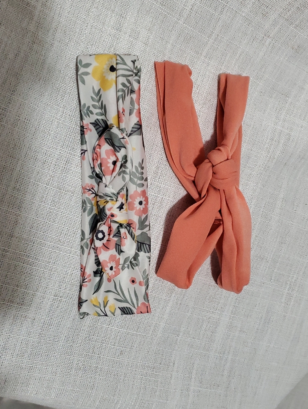 Babies Floral & Coral Knot Headband Set